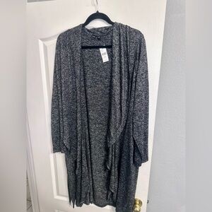 Lane Bryant Metallic Black/Silver Cardigan Sweater Size 18/20 NWT